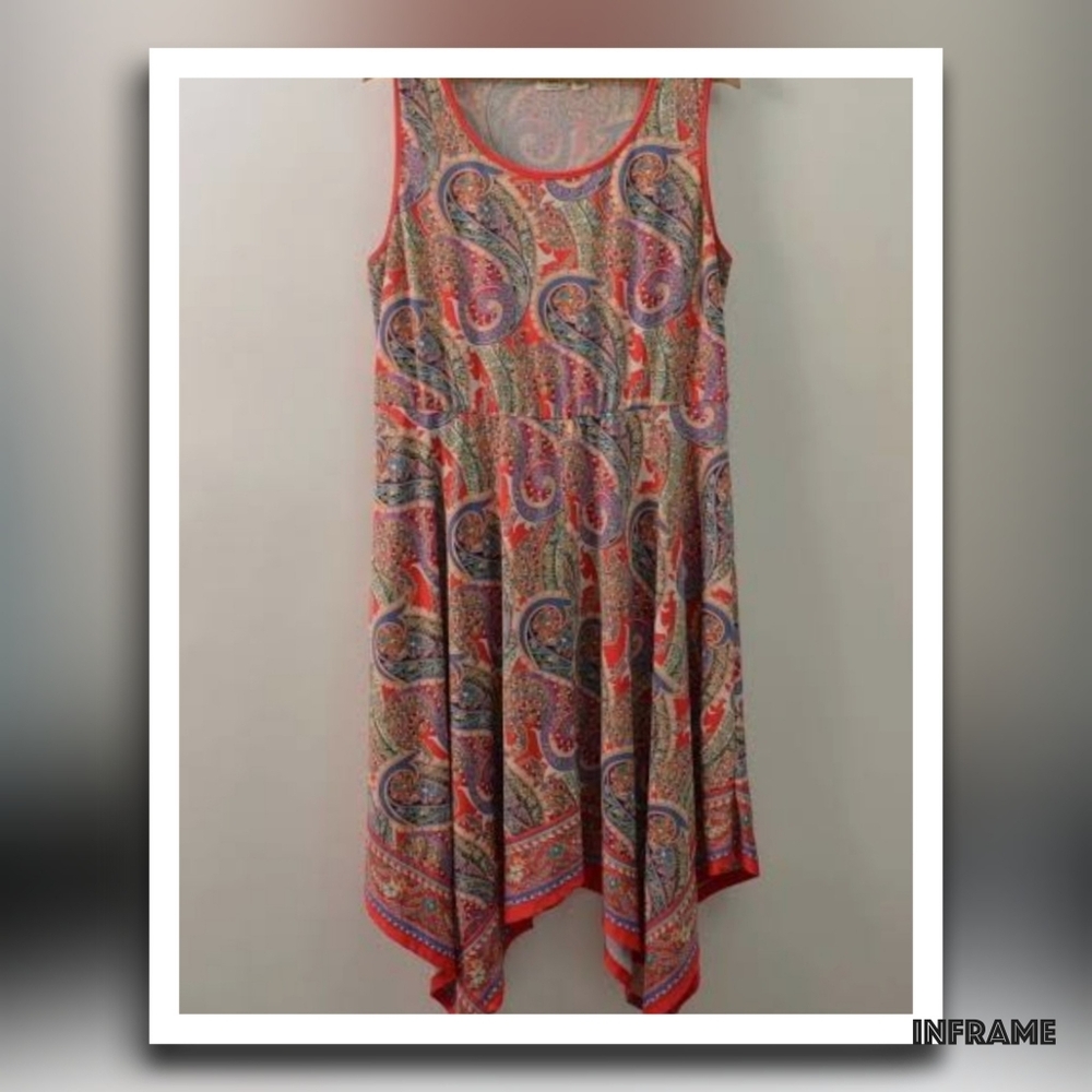 Cato Paisley Asymmetrical Hem  Sleeveless Dress Size 22/24